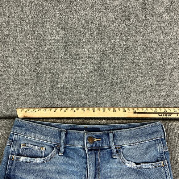 Hollister Shorts Womens 27 High Rise Blue Jean Short-Short Frayed Hem Stretch - Picture 5 of 9